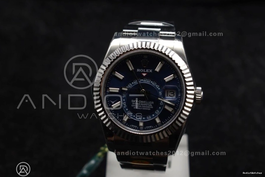 Blue Best 1:1 Colorful 904L Edition SS 1091 A SS ZF on Dial Sky-Dweller 326934 Bracelet 0210